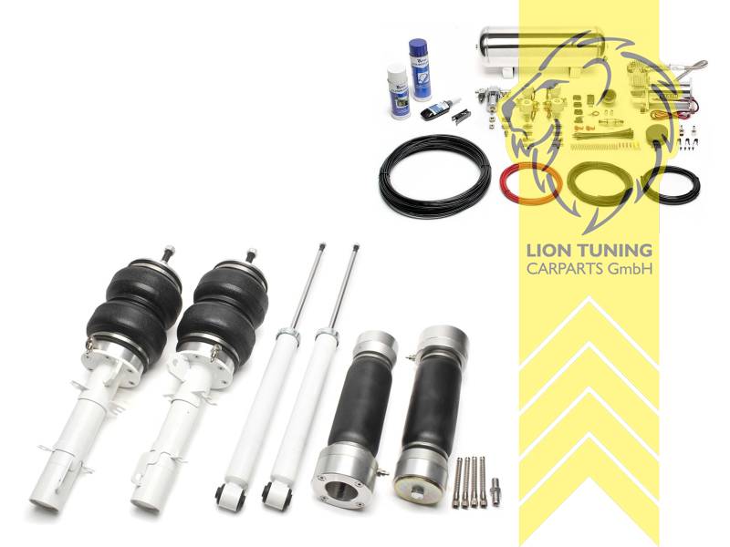 11,5L Tank chrom / ViAir Kompressor chrom, fest, weiss, nicht passend für Allrad, Wir empfehlen die Verwendung kürzerer Koppelstangen, Stahl verzinkt, Eintragungspflichtig / Teilegutachten wird nach Kauf spezifisch ausgestellt